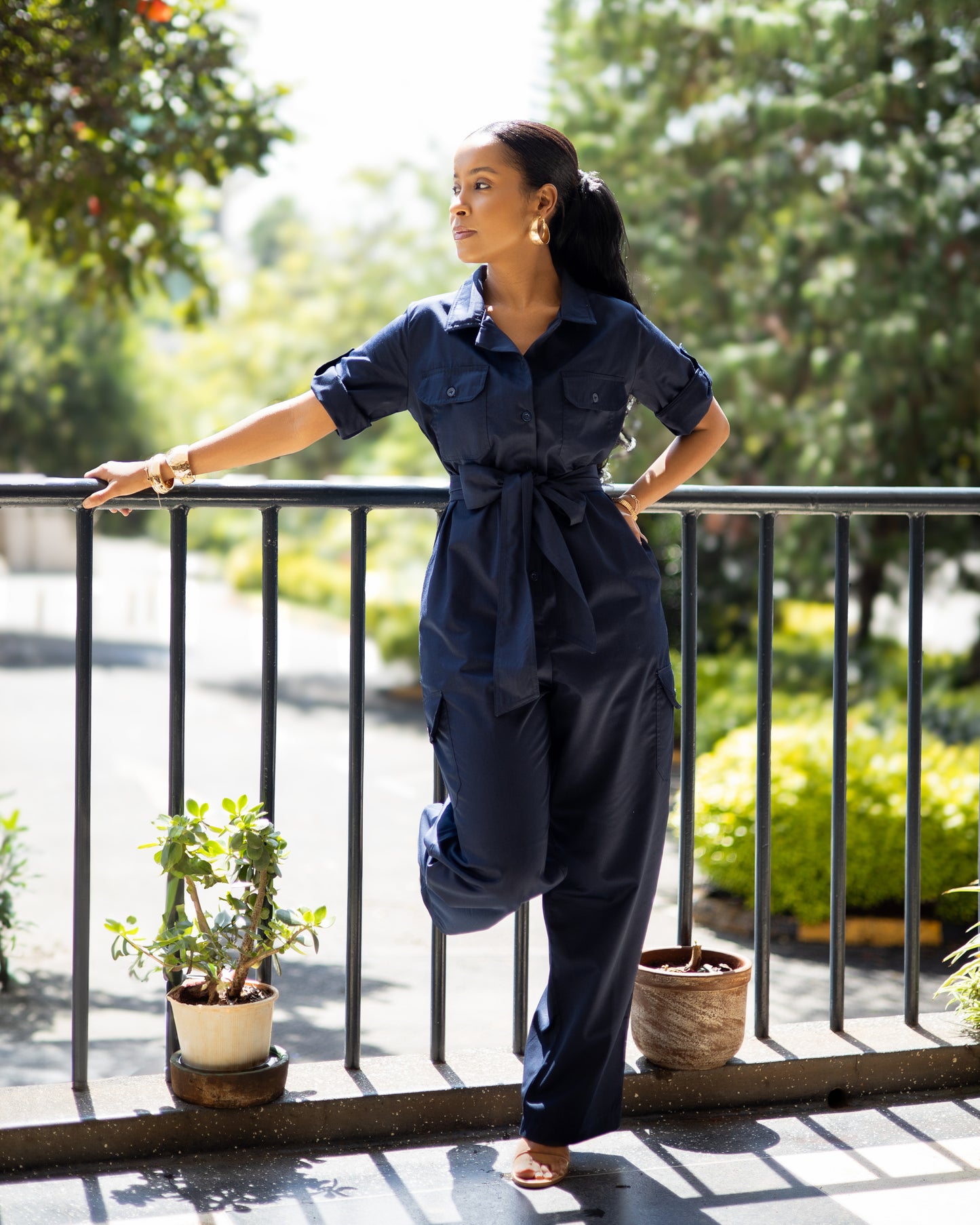 Safari Utility Jumpsuit - Midnight Navy