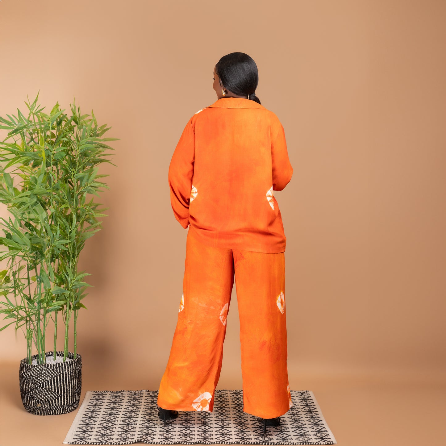 Orange Tie-Dye Two-Piece Set