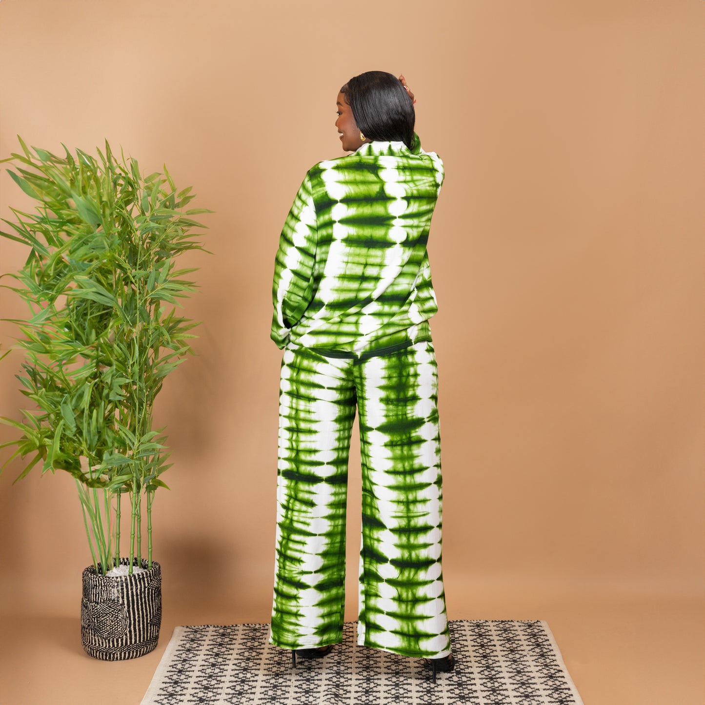 Green Tie-Dye Two-Piece Set