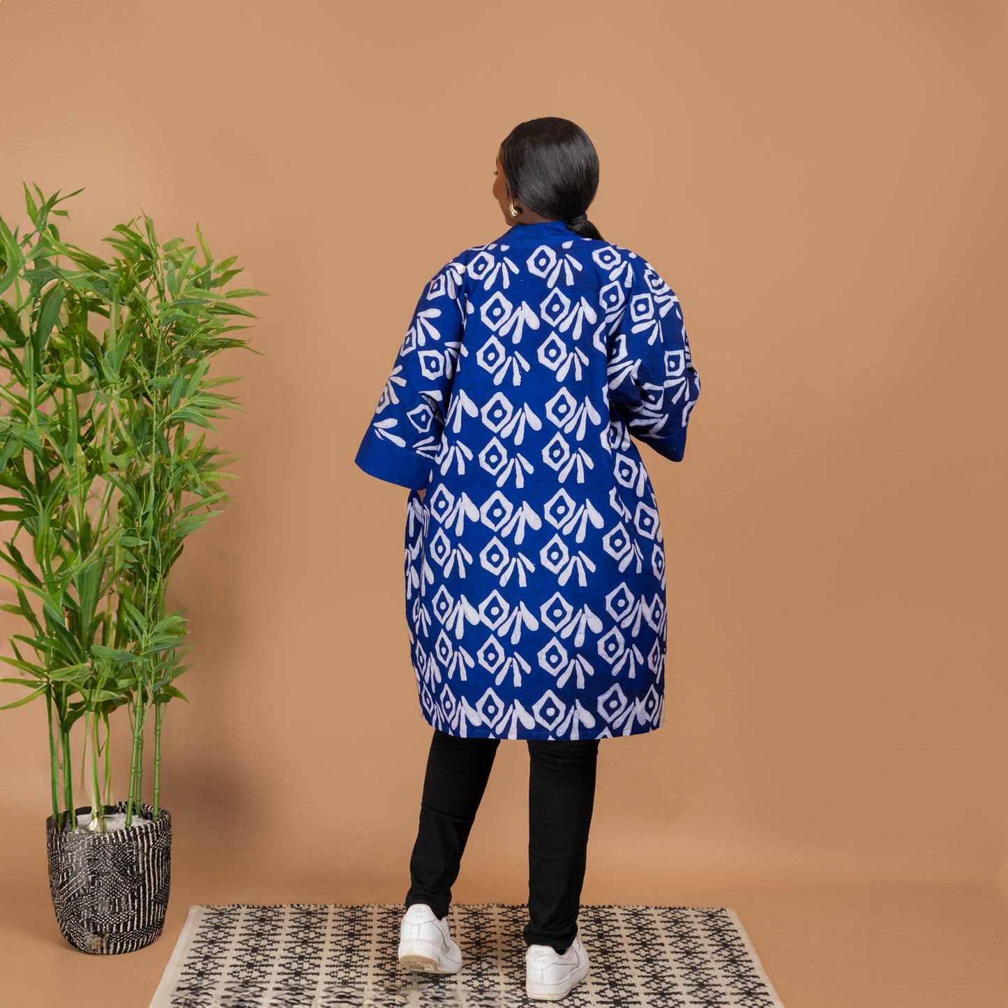 Midi Kimono - Blue Batik Print
