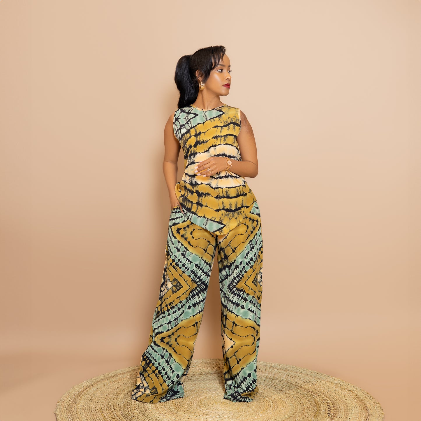 Asymmetrical Sleeveless Top & Palazzo Set