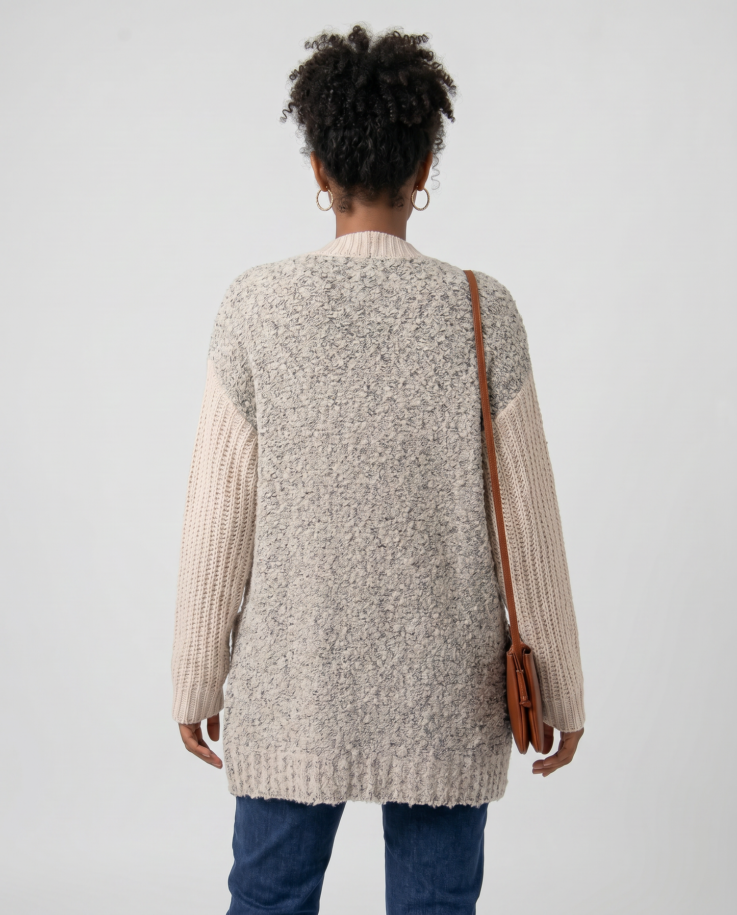 Cosy Contrast Knit Cardigan