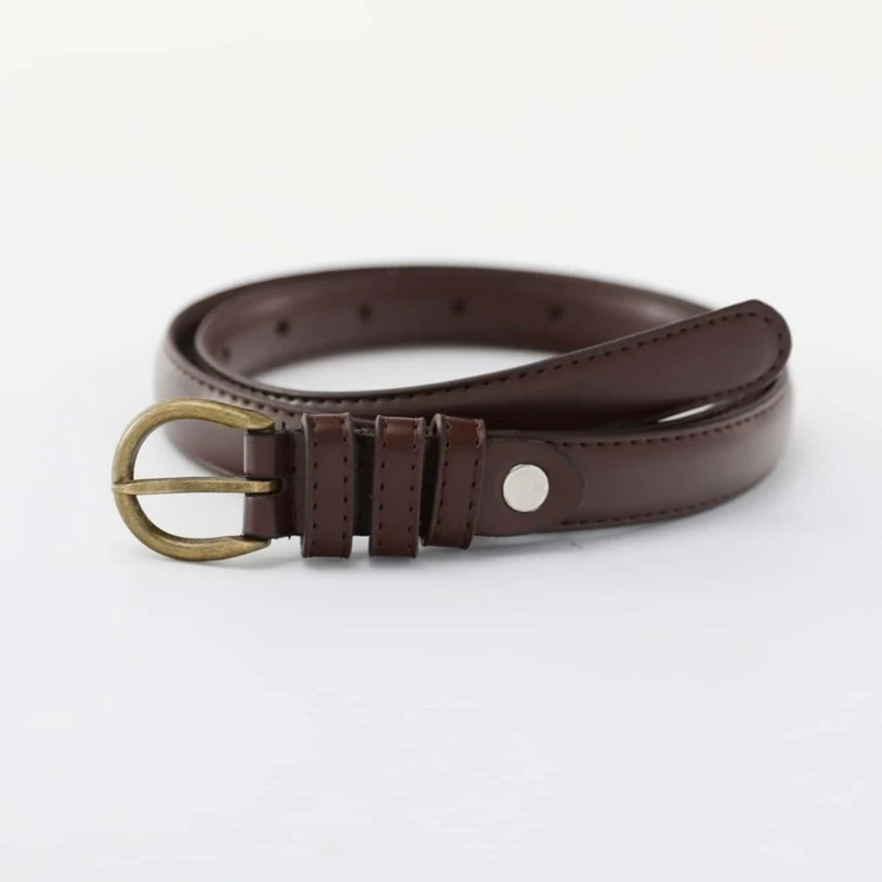 Minimalist Buckle Belt - Coffee Brown