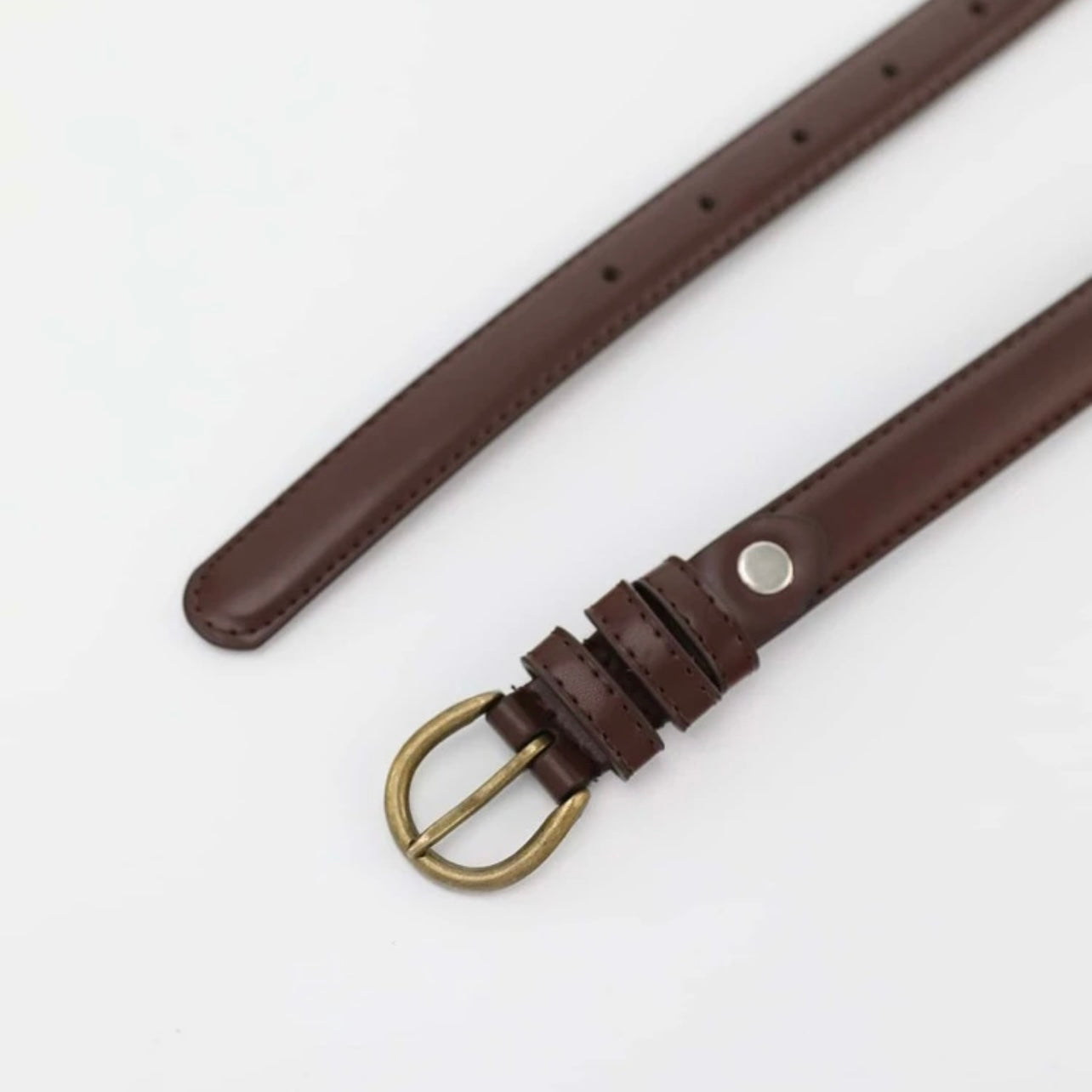 Minimalist Buckle Belt - Coffee Brown