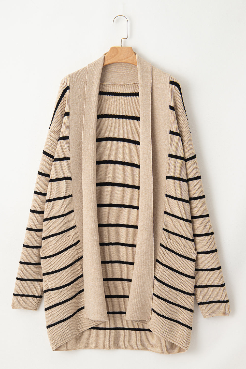Black Stripe Shawl Neckline Cardigan