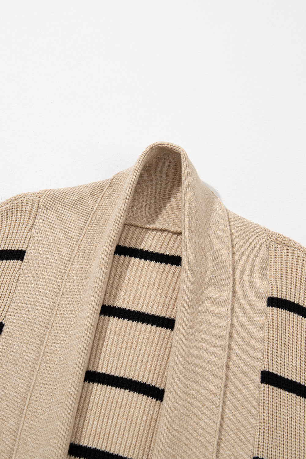 Black Stripe Shawl Neckline Cardigan