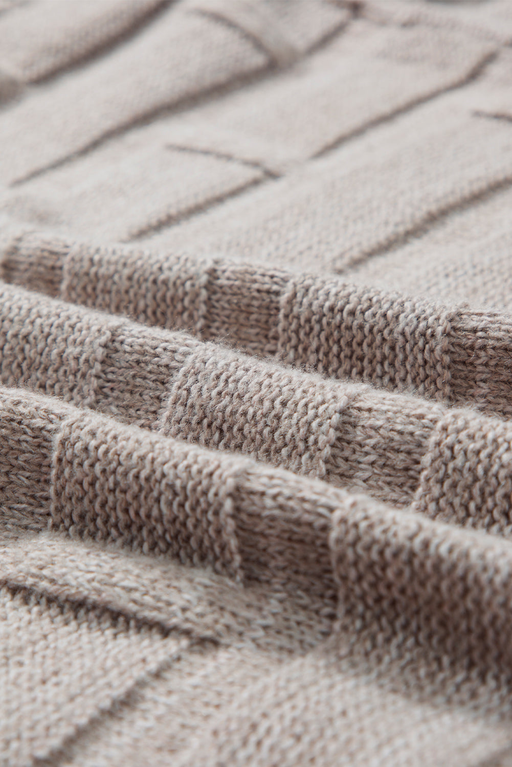 Textured Knit Open Front Cardigan - Oatmeal
