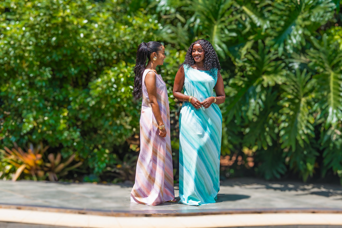 Bias Cut Maxi Dress - Aqua