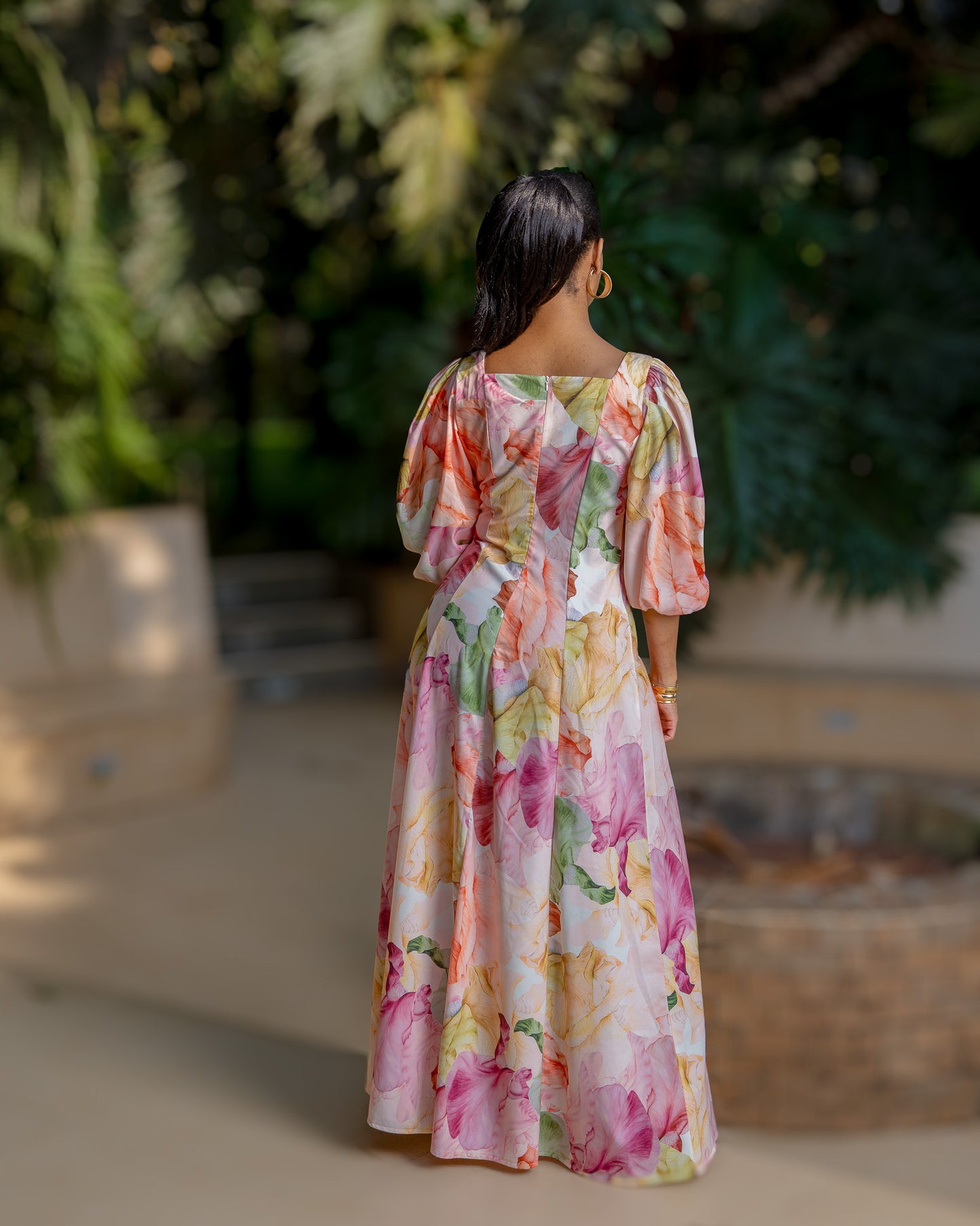 Classic Princess Seam Maxi Dress - Peach