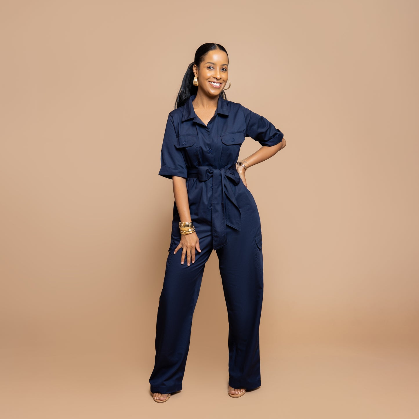 Safari Utility Jumpsuit - Midnight Navy