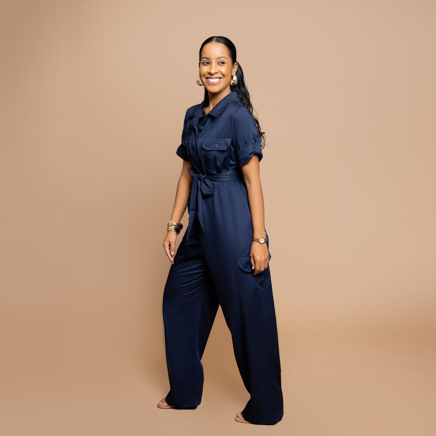 Safari Utility Jumpsuit - Midnight Navy