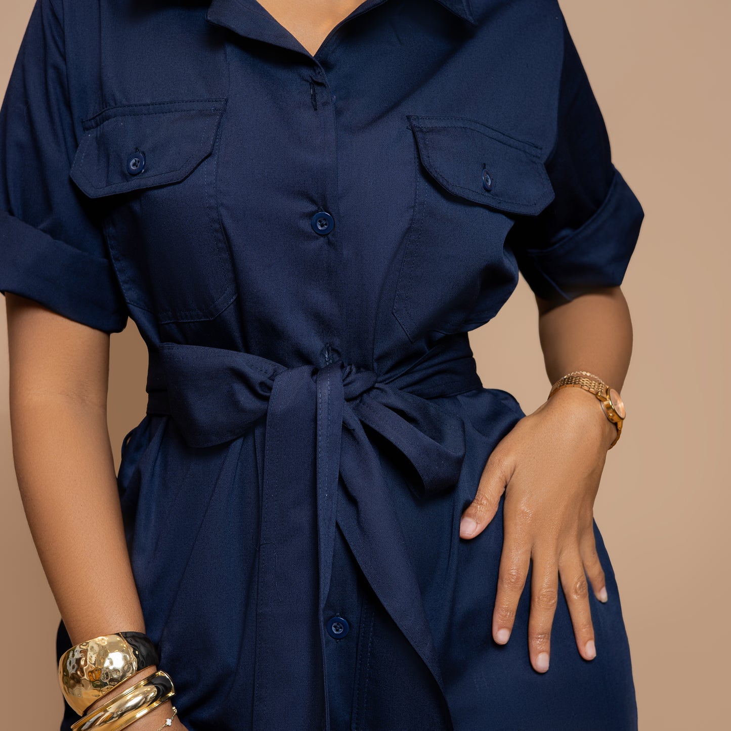 Safari Utility Jumpsuit - Midnight Navy