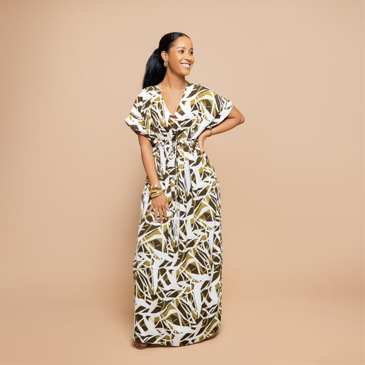 Drawstring Maxi Dress - Olive