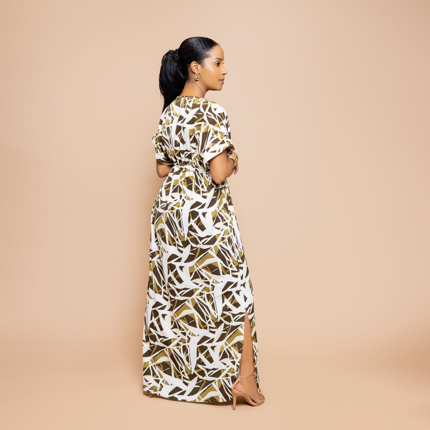 Drawstring Maxi Dress - Olive