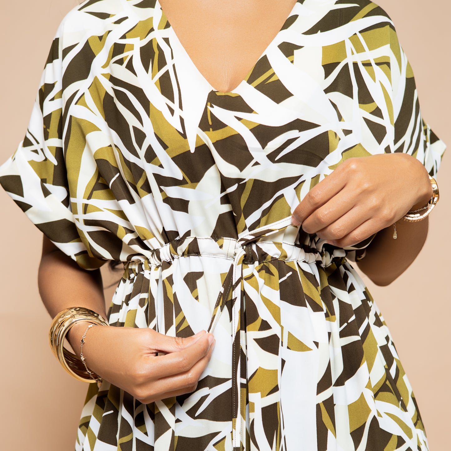 Drawstring Maxi Dress - Olive