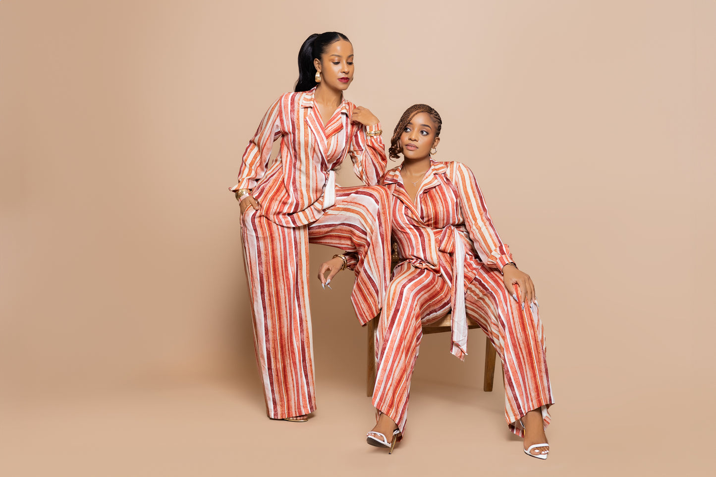 Nia Sunset Wrap Set - Watercolor Stripe