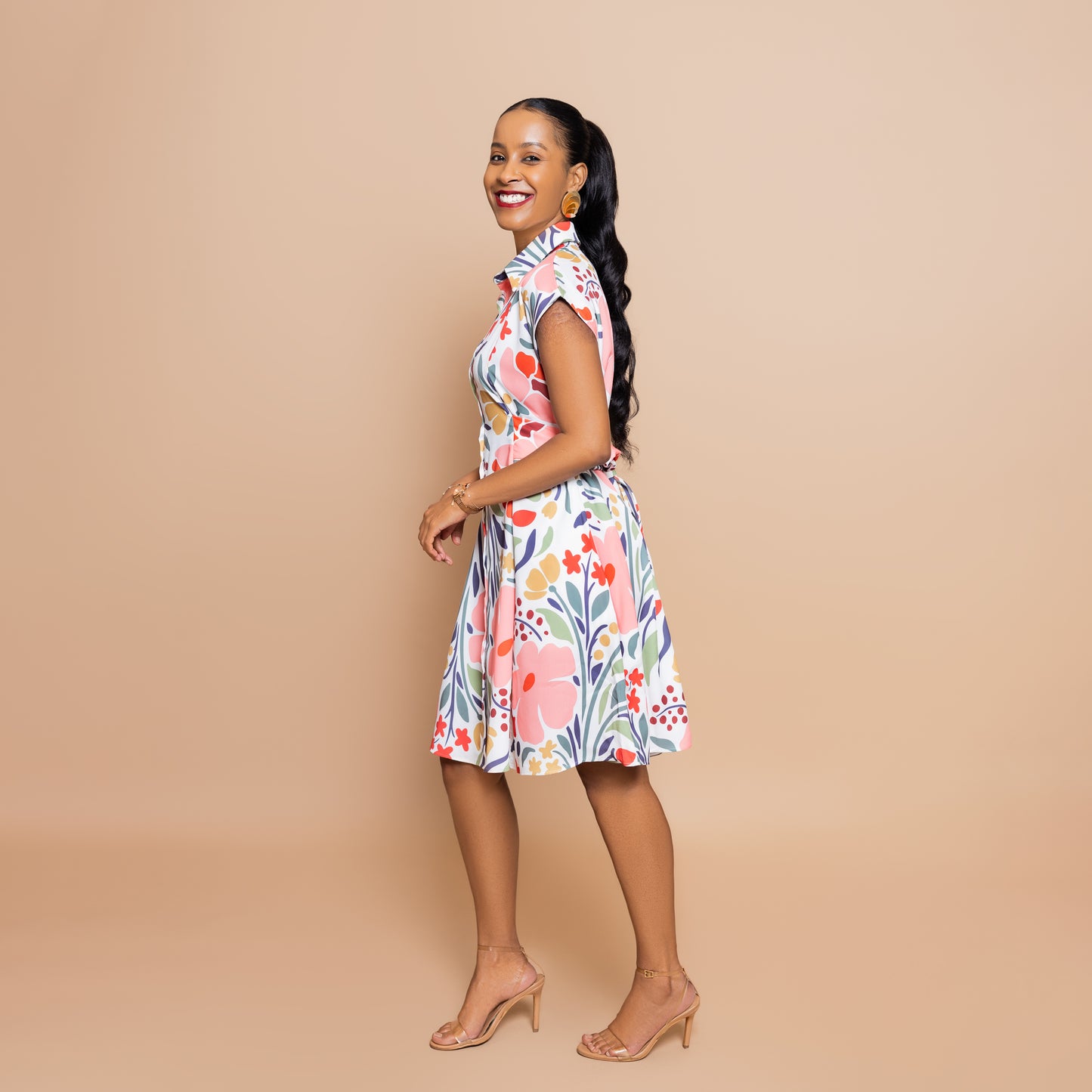 Nia Tie-Back Dress Mini - Petal Bloom