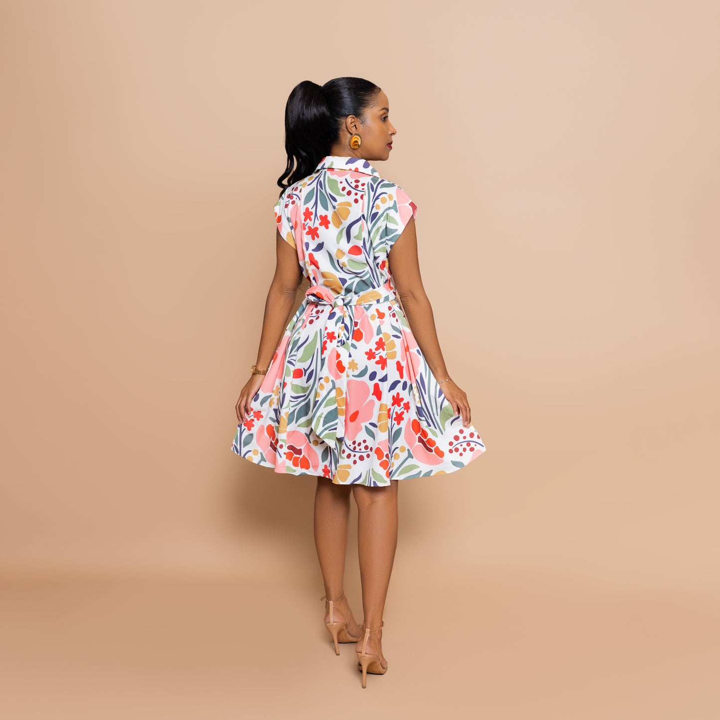 Nia Tie-Back Dress Mini - Petal Bloom