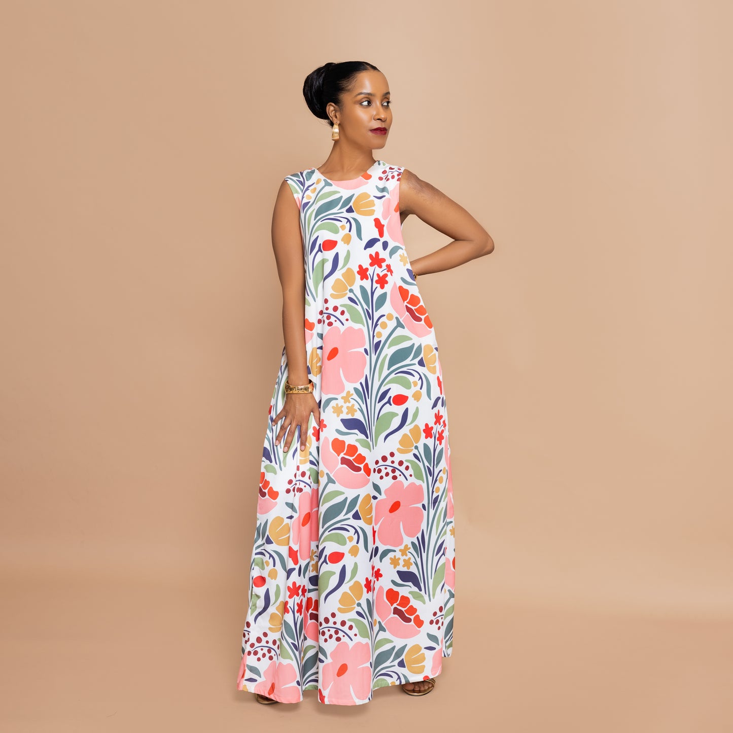Nia Sleeveless Maxi - Petal Bloom