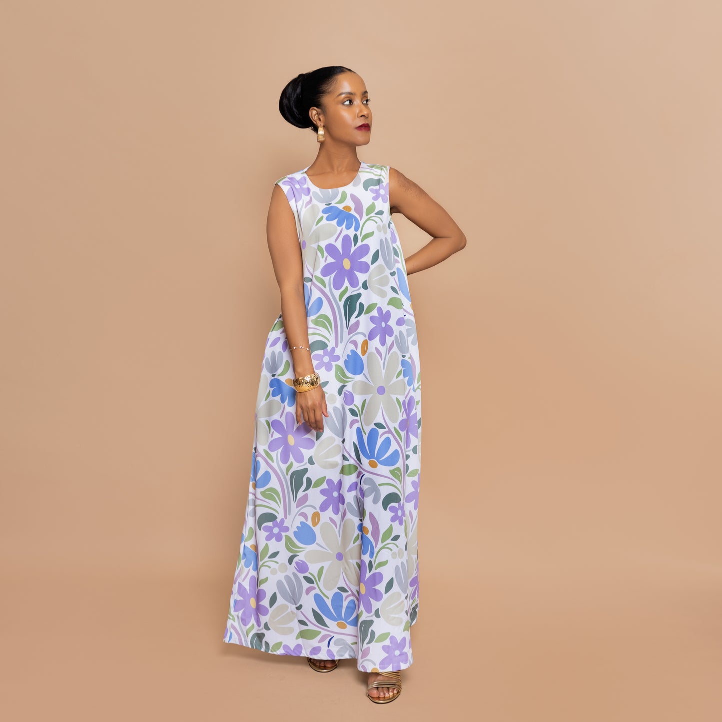 Nia Sleeveless Maxi - Lavender Garden