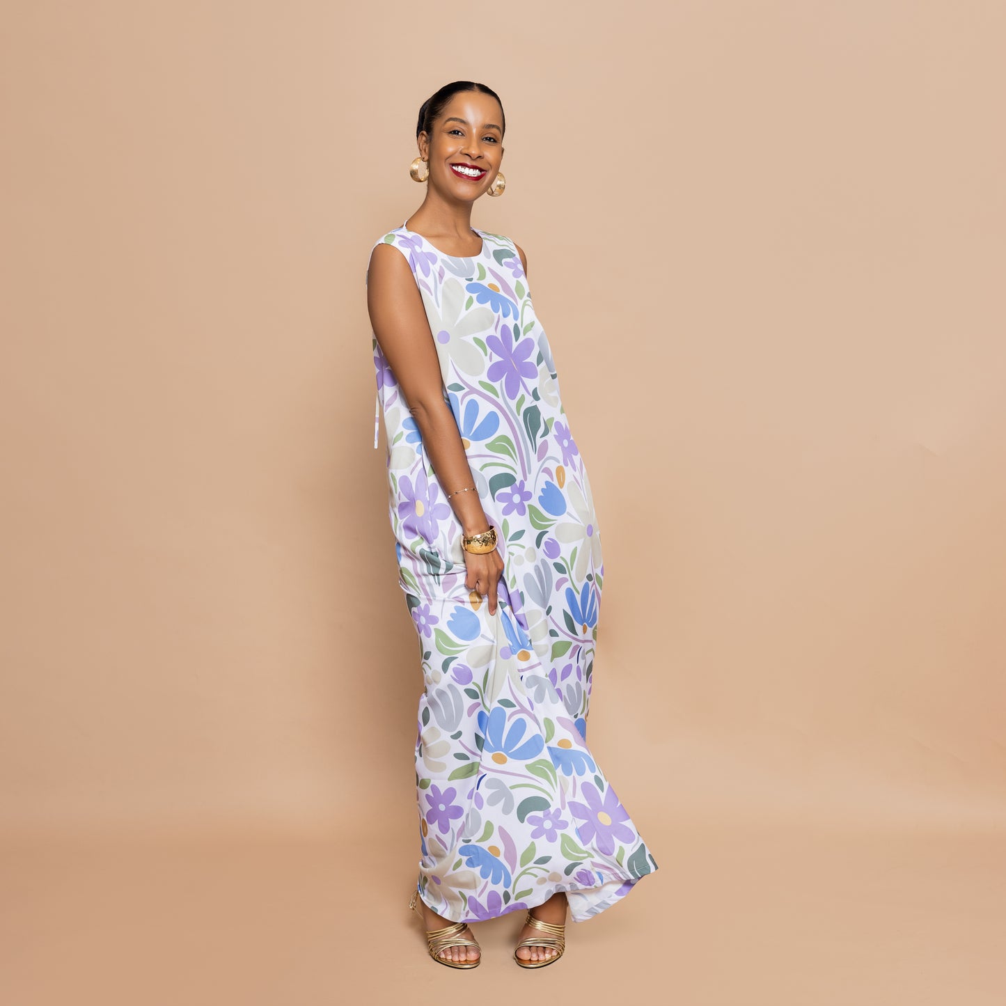 Nia Sleeveless Maxi - Lavender Garden