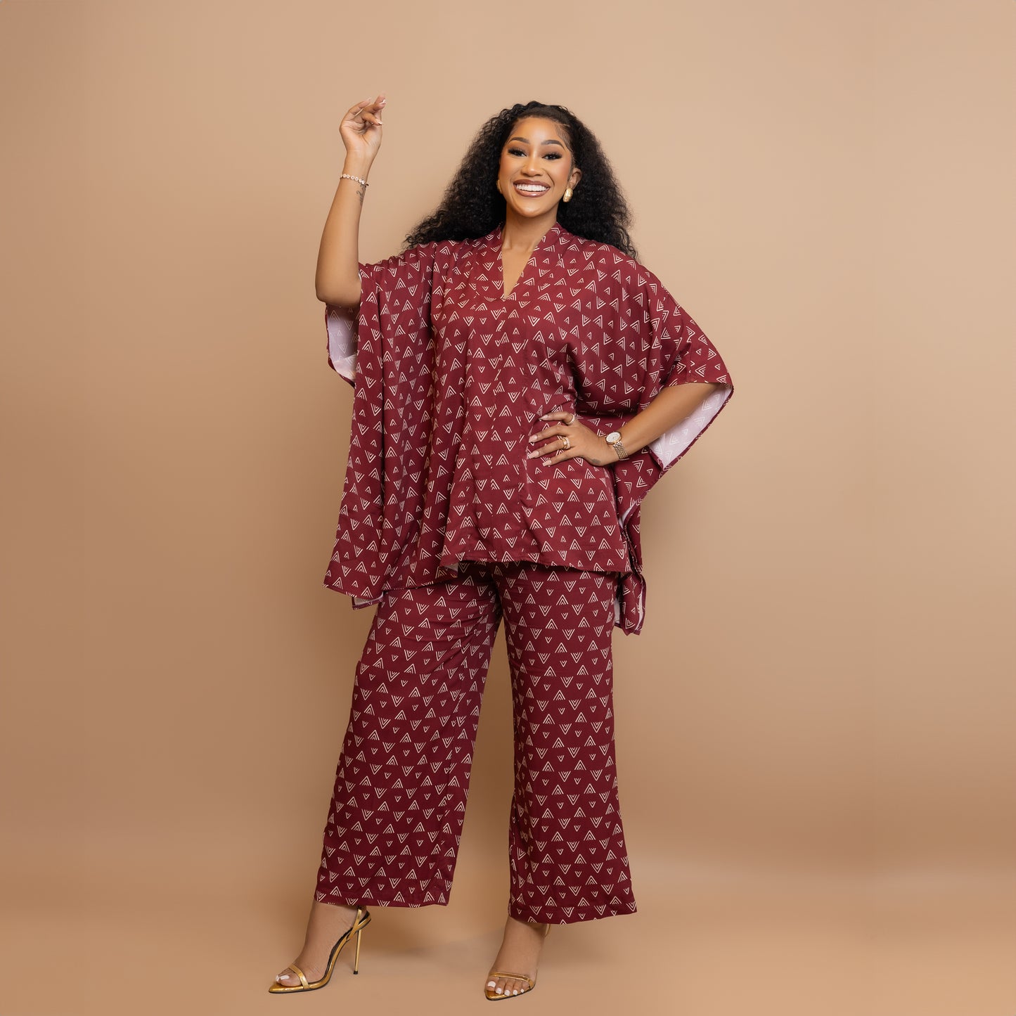 Nia Two Piece Set - Maroon