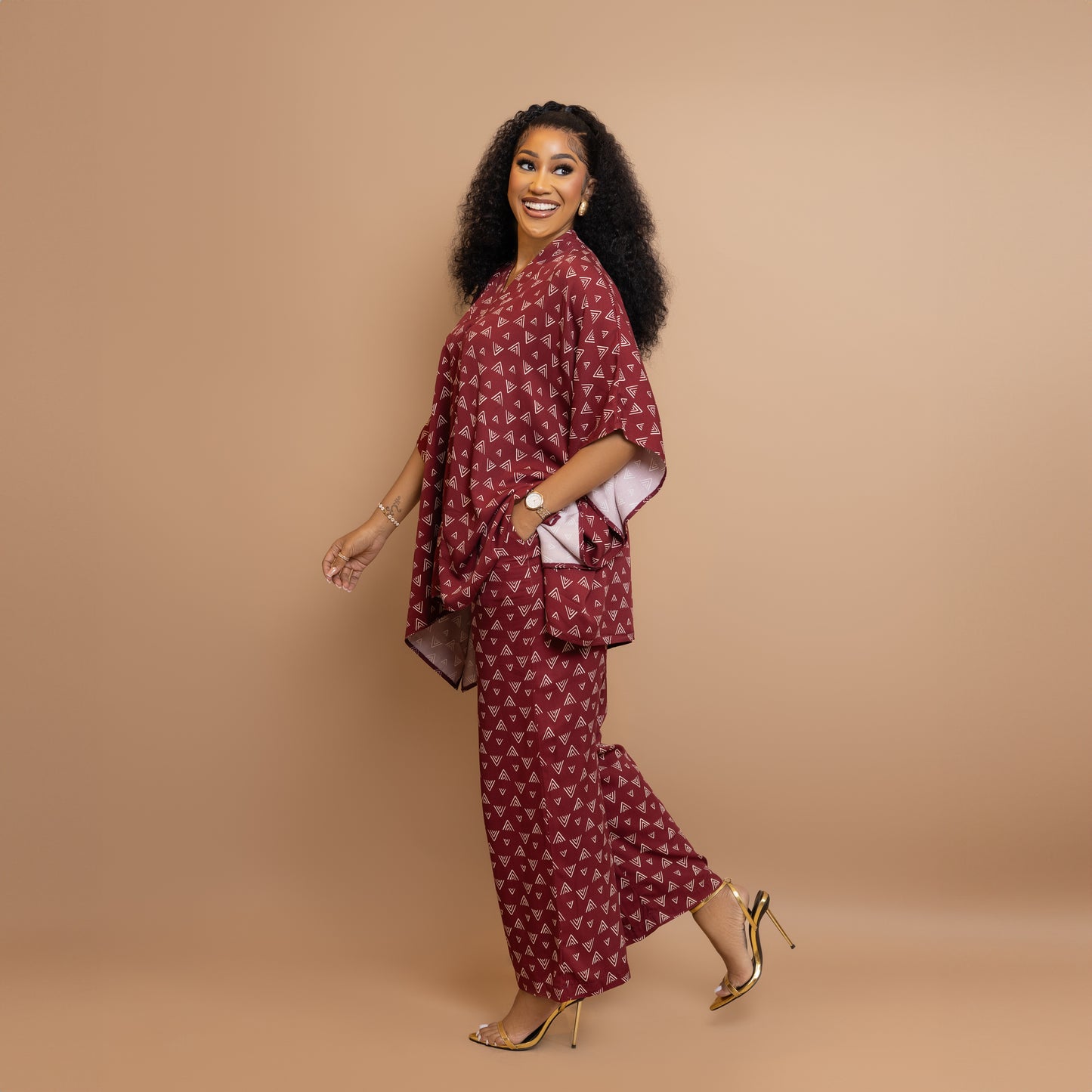 Nia Two Piece Set - Maroon