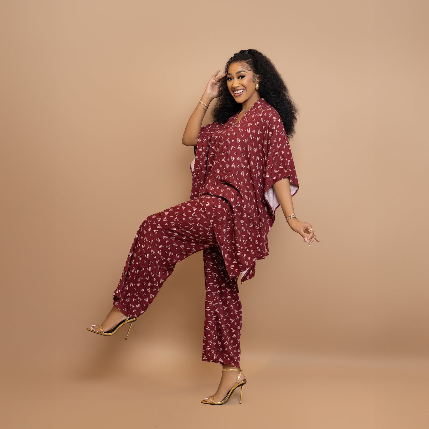 Nia Two Piece Set - Maroon