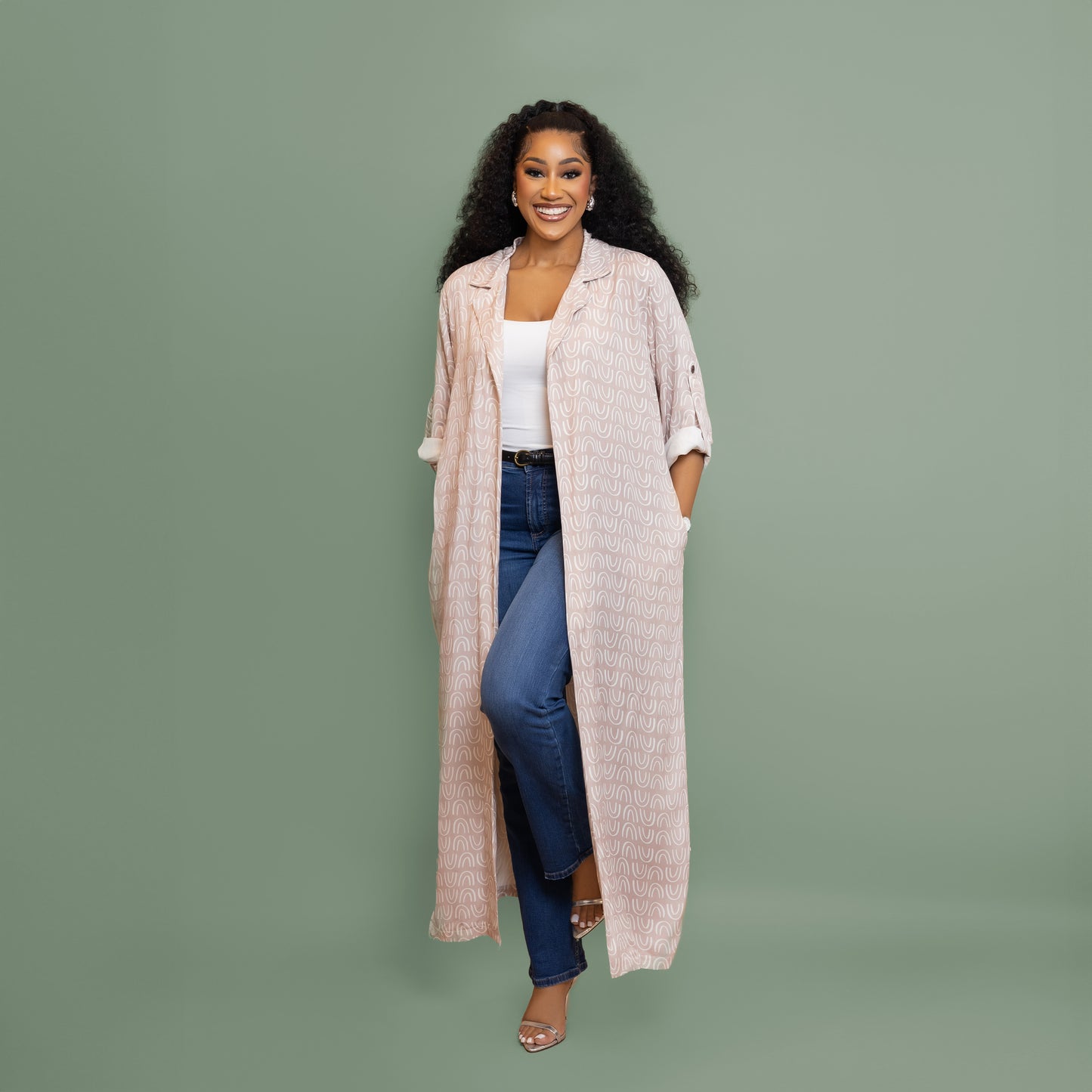 Nia Belted Kimono – Blush