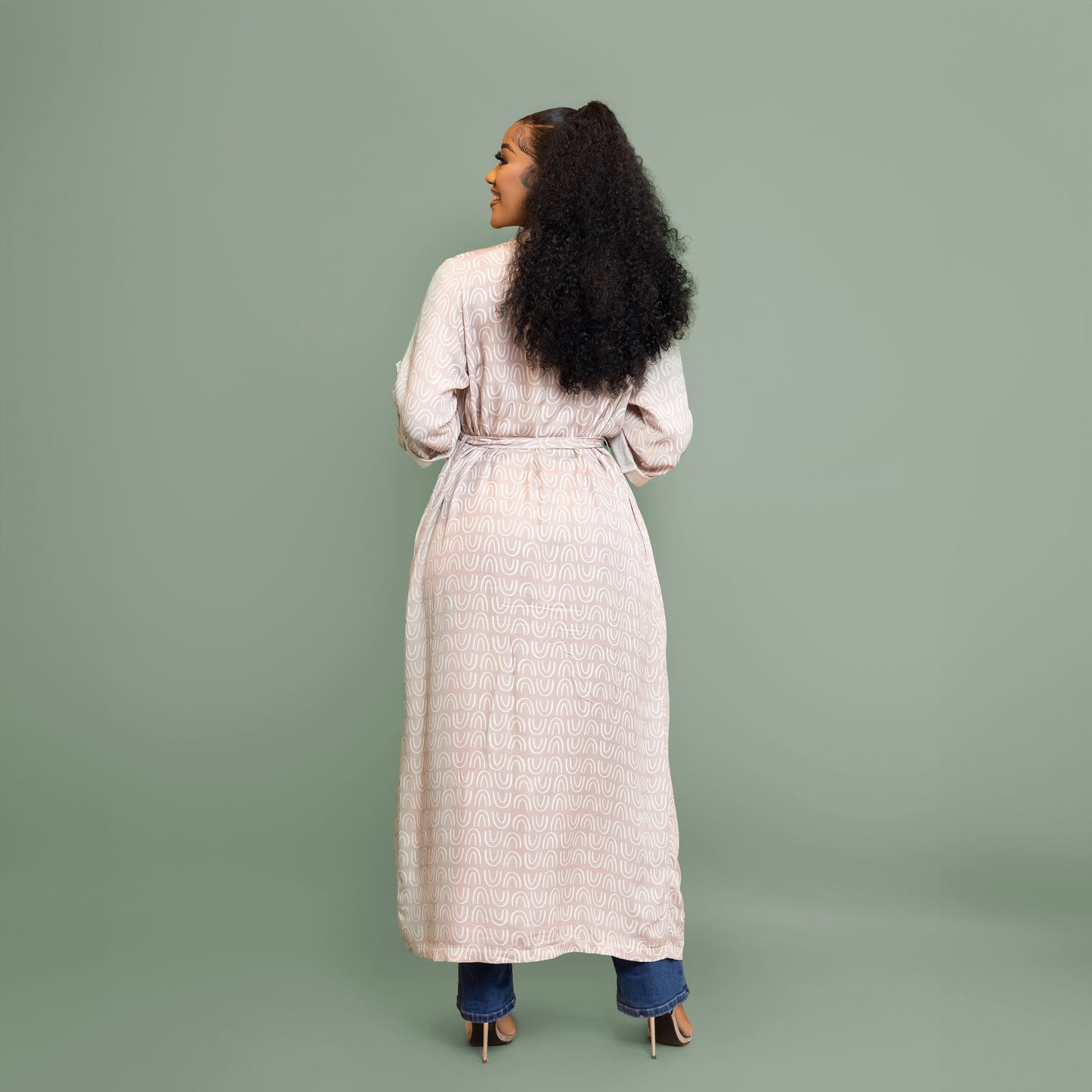 Nia Belted Kimono – Blush