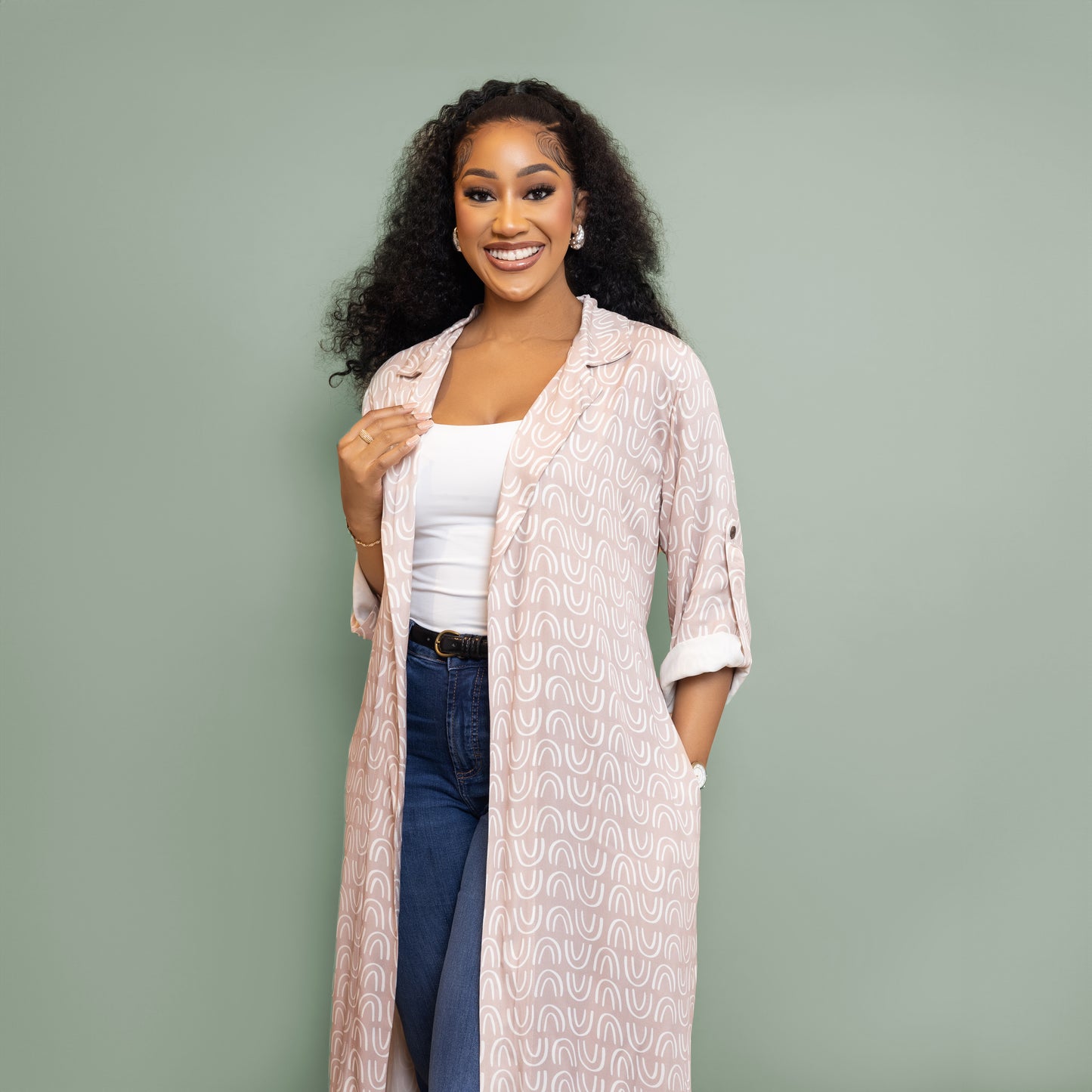 Nia Belted Kimono – Blush