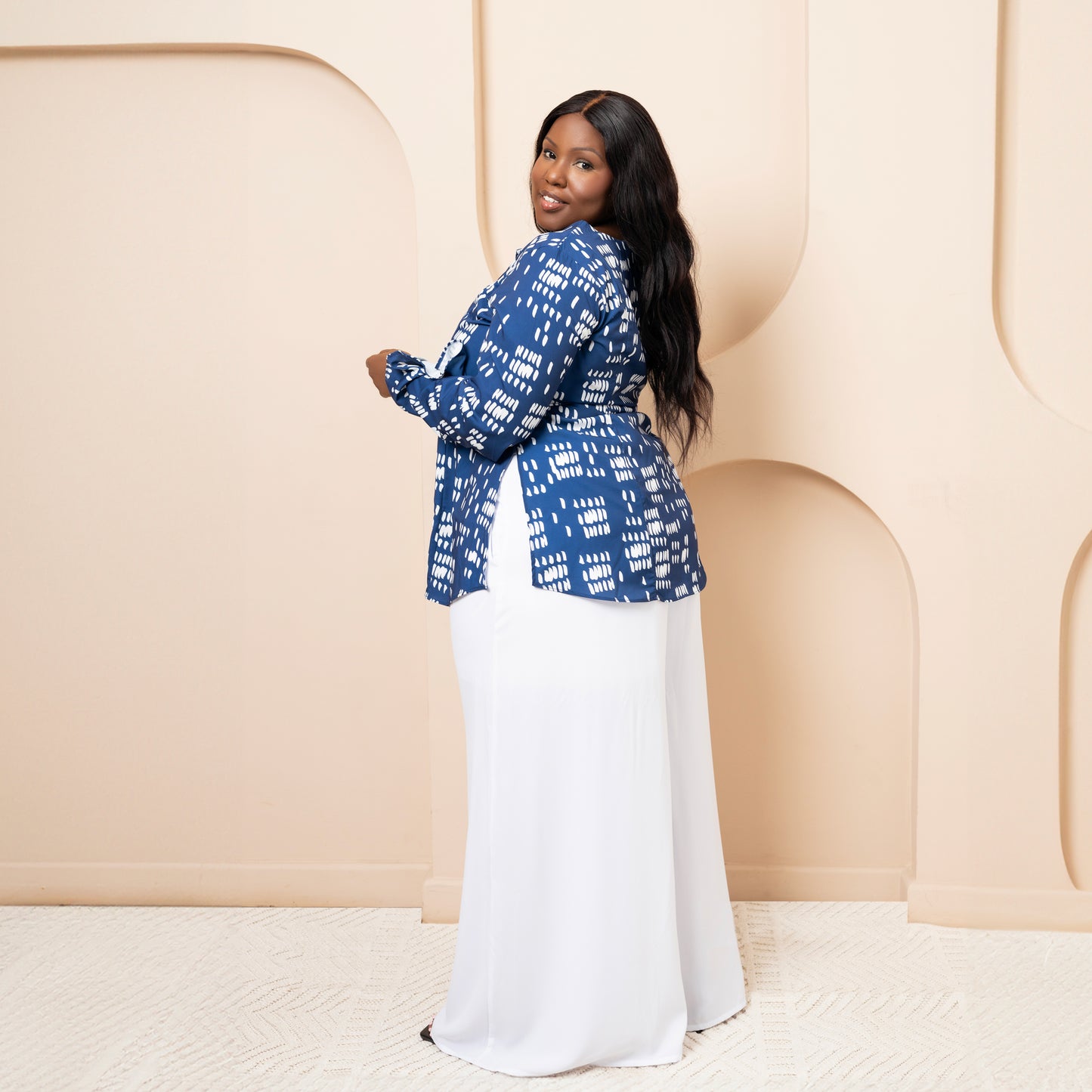 Nia Tunic Top with Flared Sleeves + Ultra Flowy Wide Leg Pants