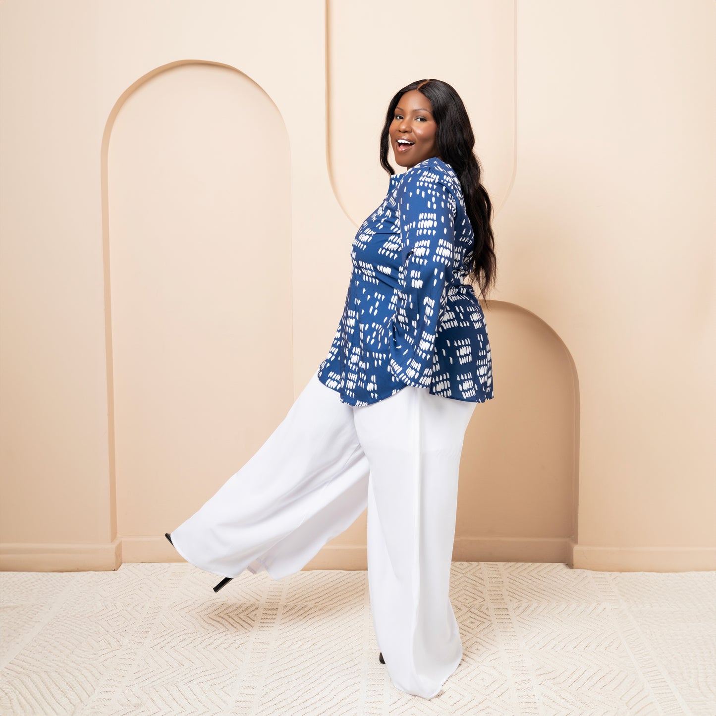 Nia Tunic Top with Flared Sleeves + Ultra Flowy Wide Leg Pants