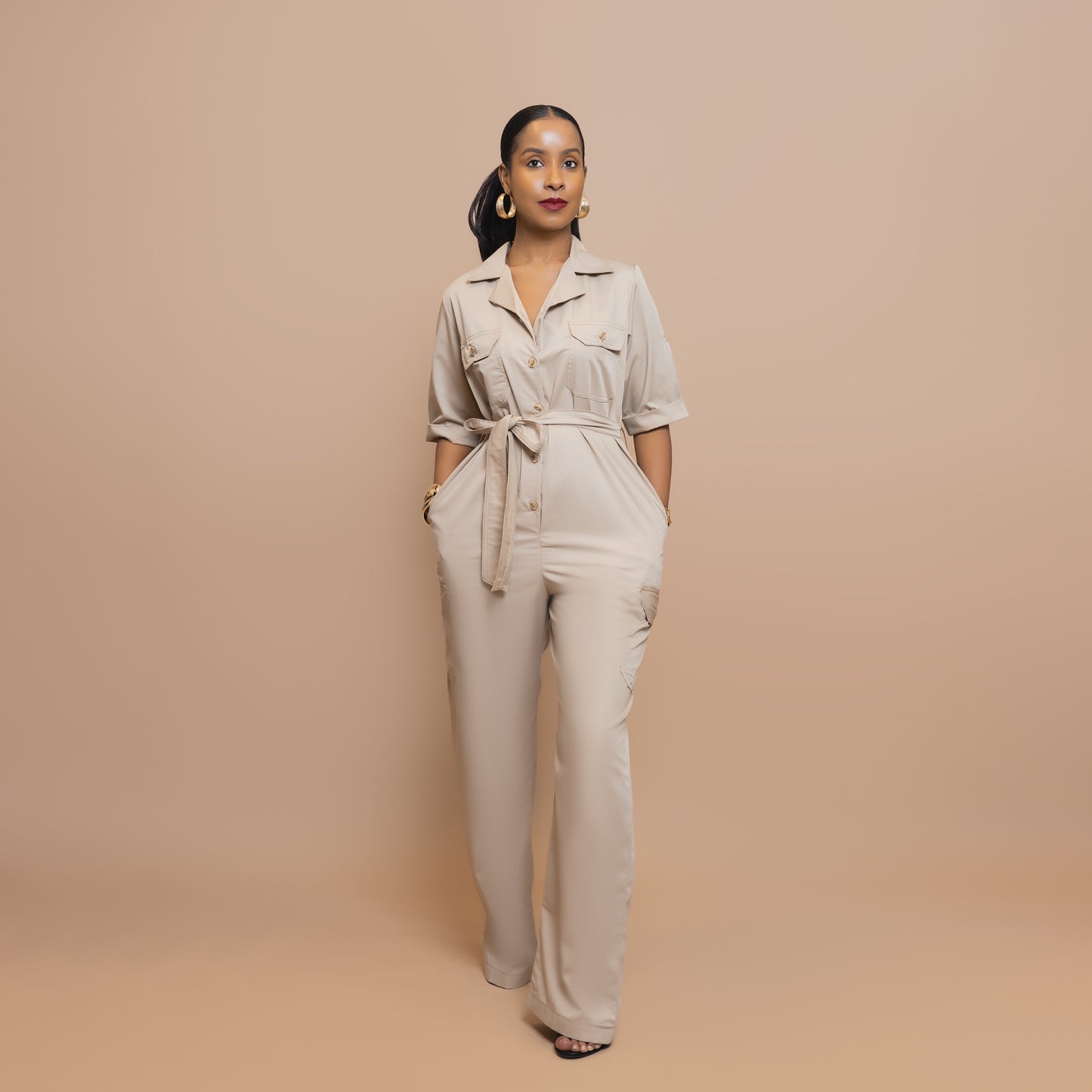 Safari Utility Jumpsuit - Sandstone