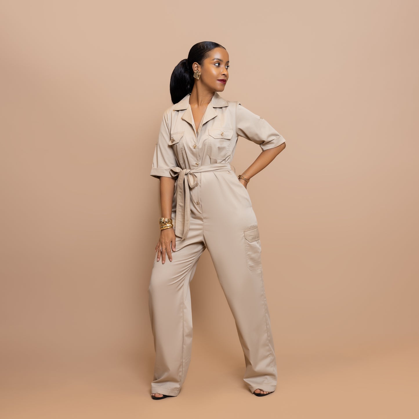 Safari Utility Jumpsuit - Sandstone