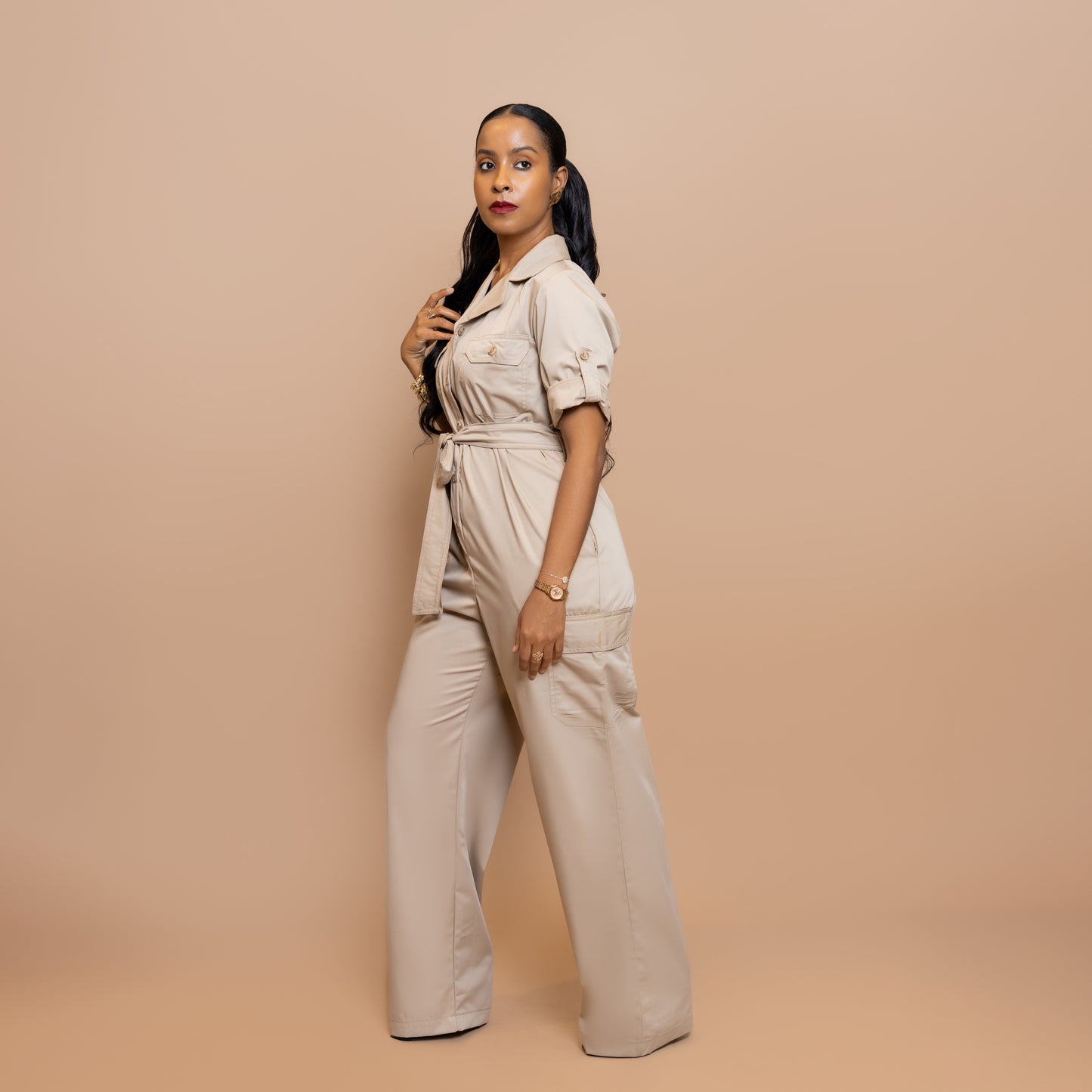 Safari Utility Jumpsuit - Sandstone