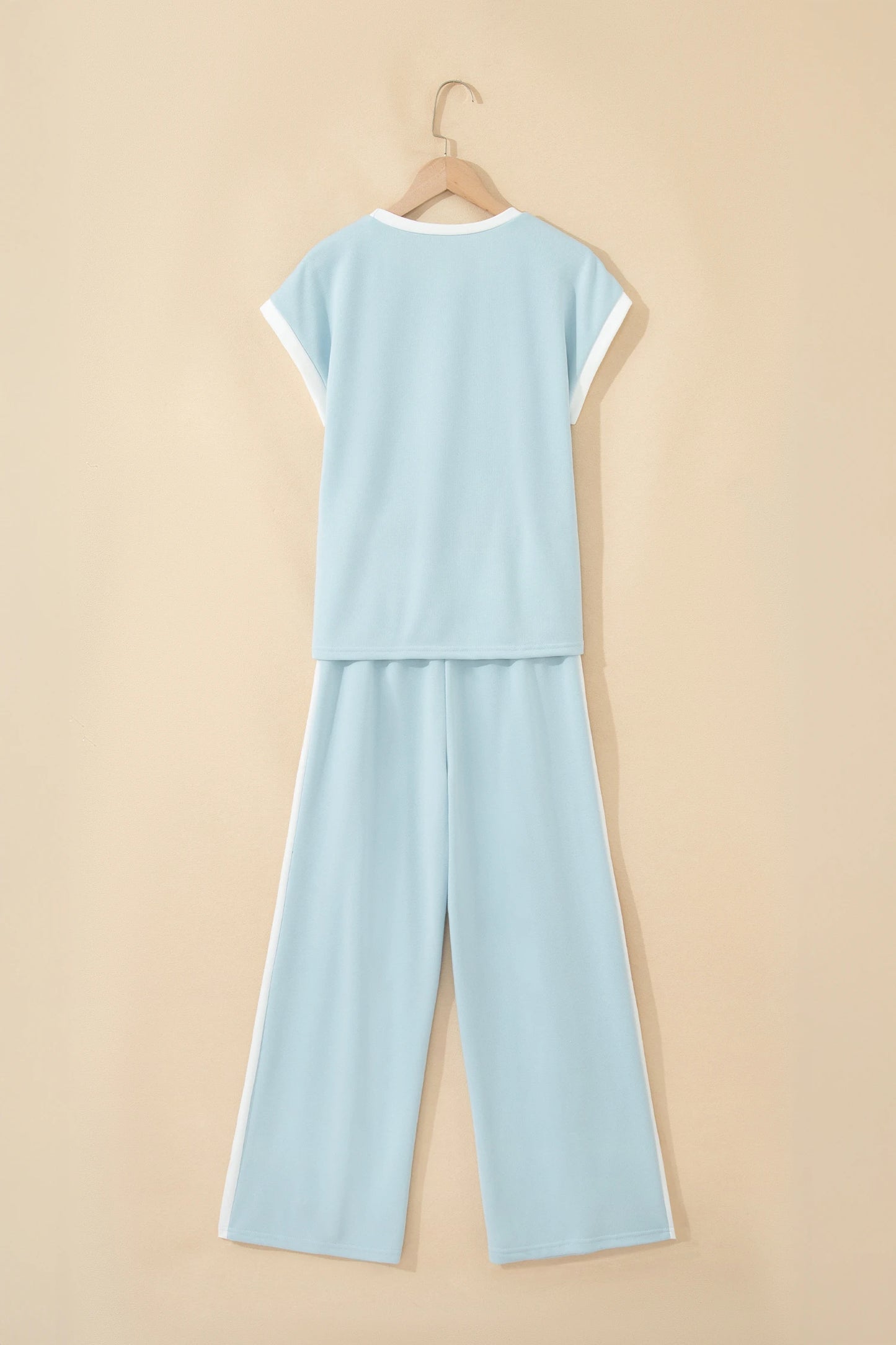 Travel Set with Contrast Trim - Mist Blue