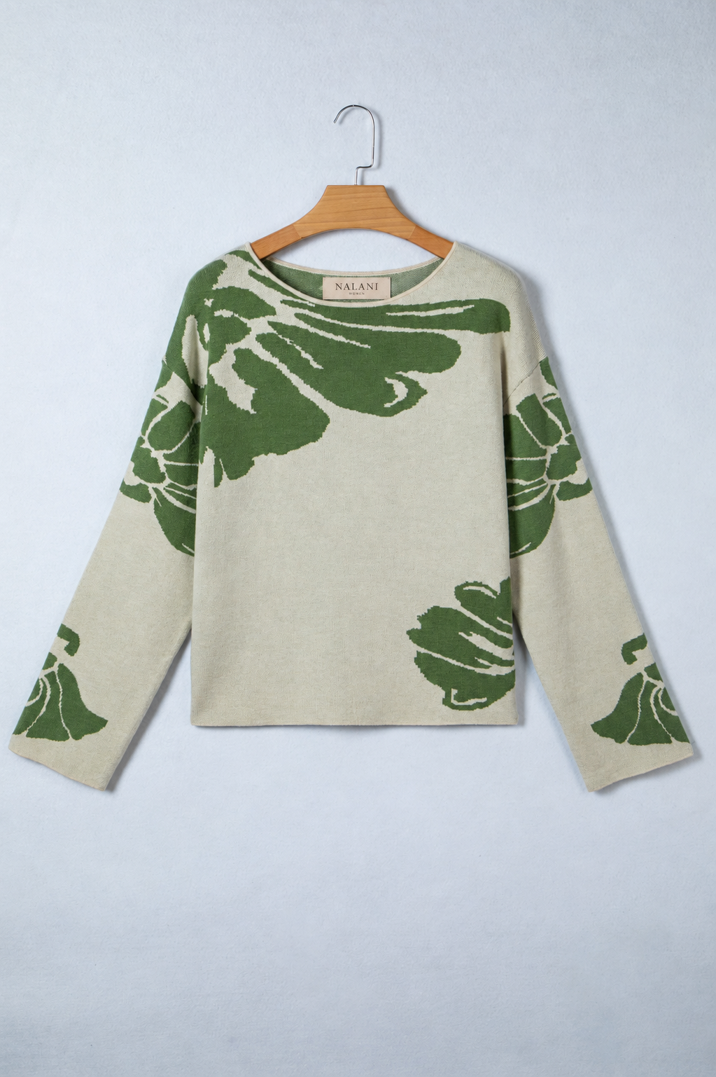Bloom Knit Sweater - Olive Green Floral