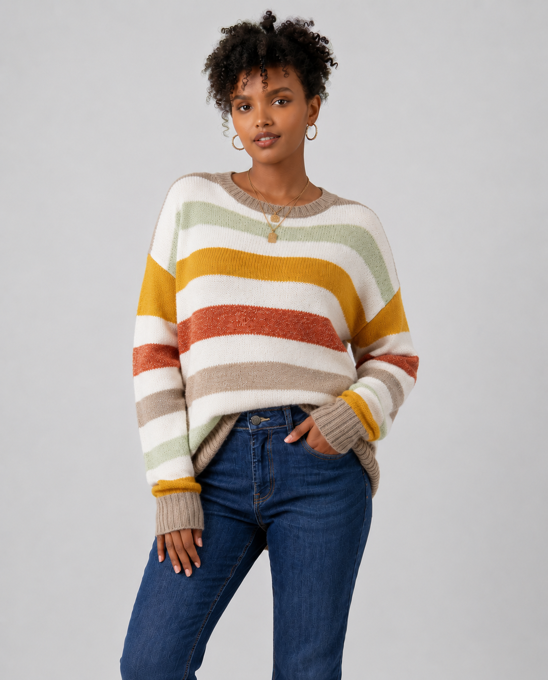 Pastel Stripe Knit Sweater