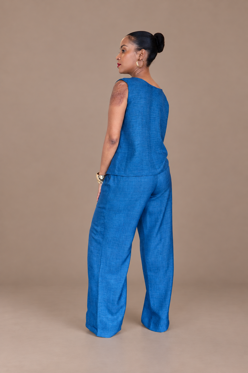 Asymmetric Co-ord Set - Petrol Blue