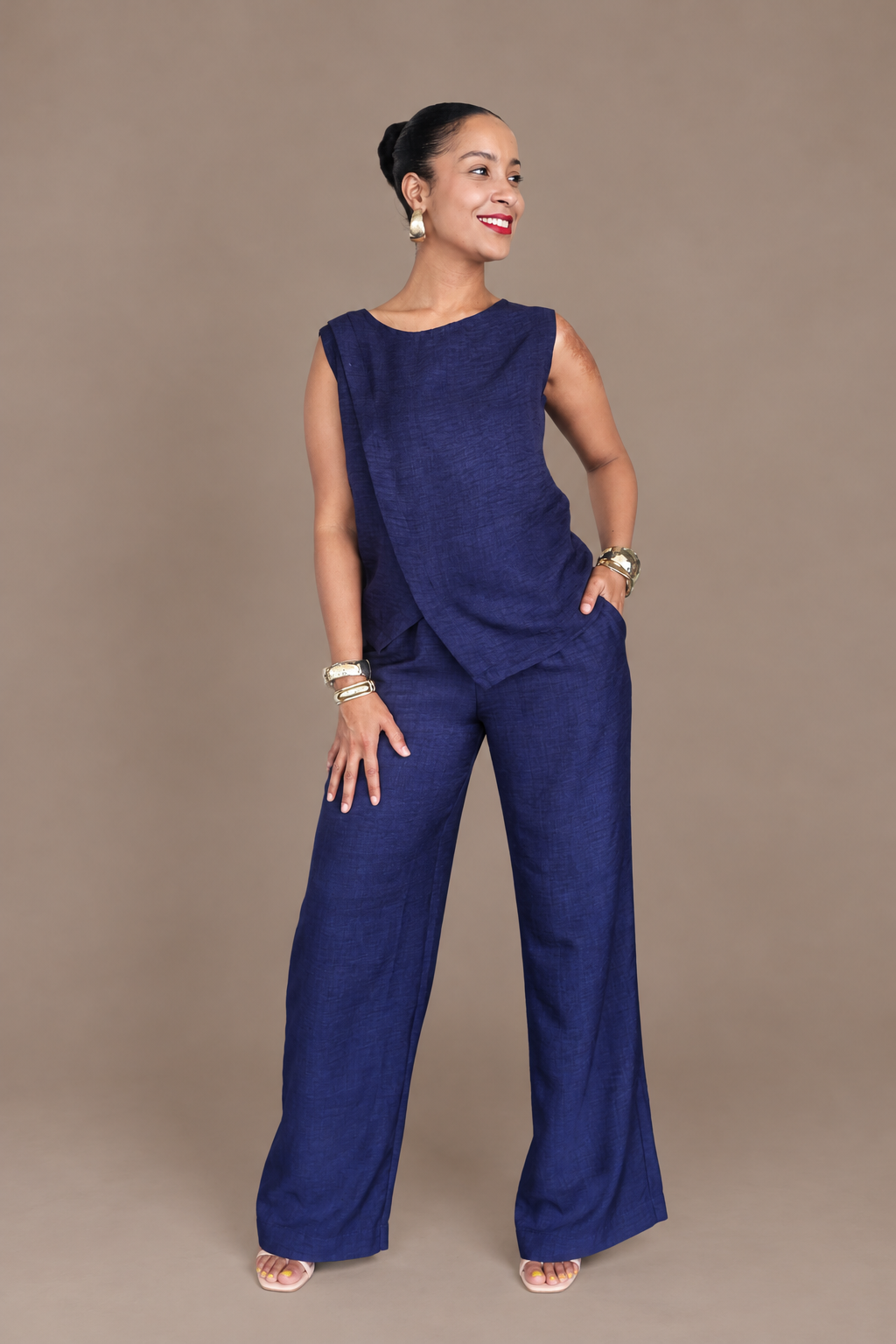 Asymmetric Co-ord Set - Navy Blue