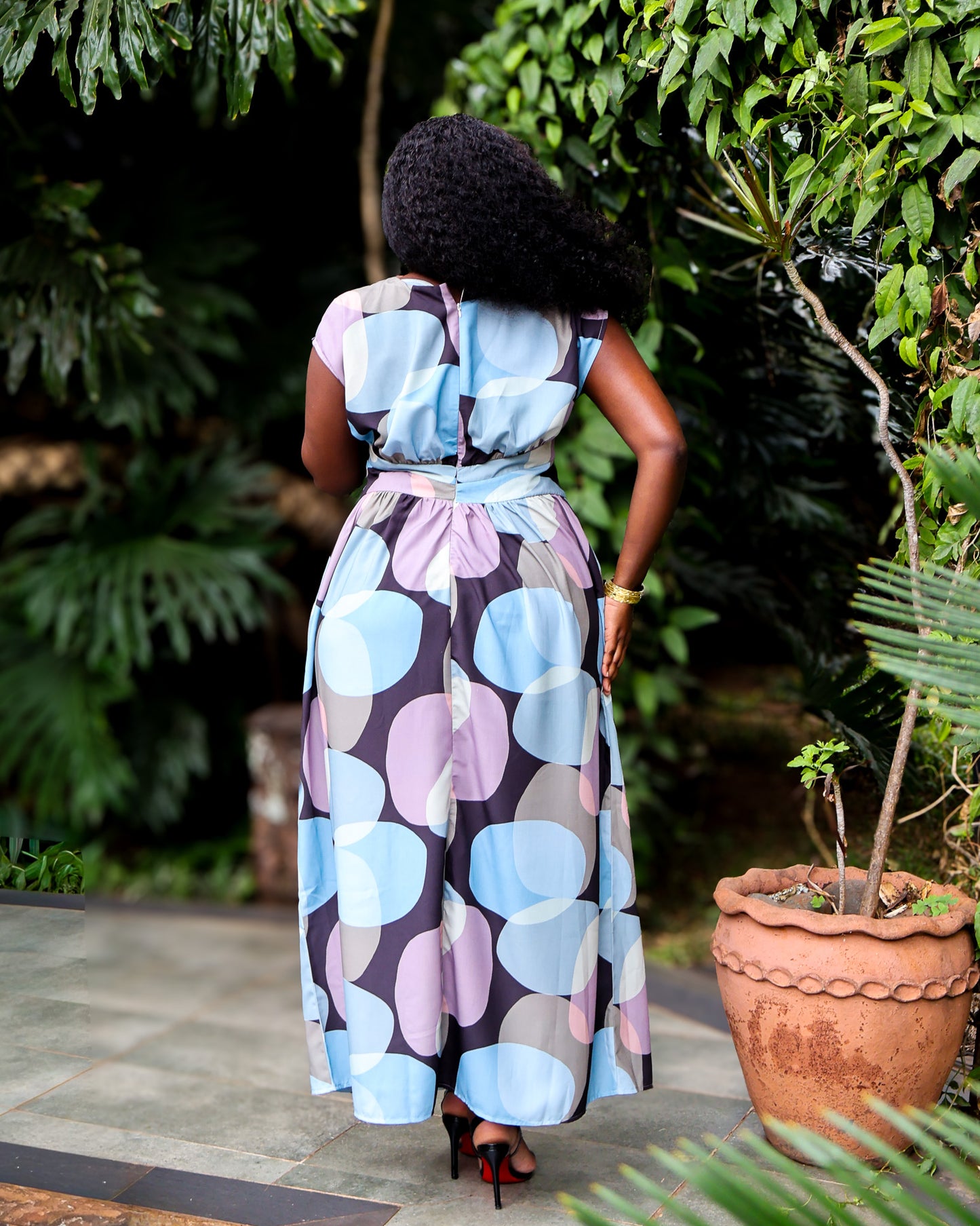 Cinched-Waist Maxi Dress - Twilight Bloom