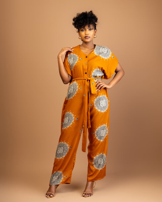 Mustard Wide-Leg Jumpsuit