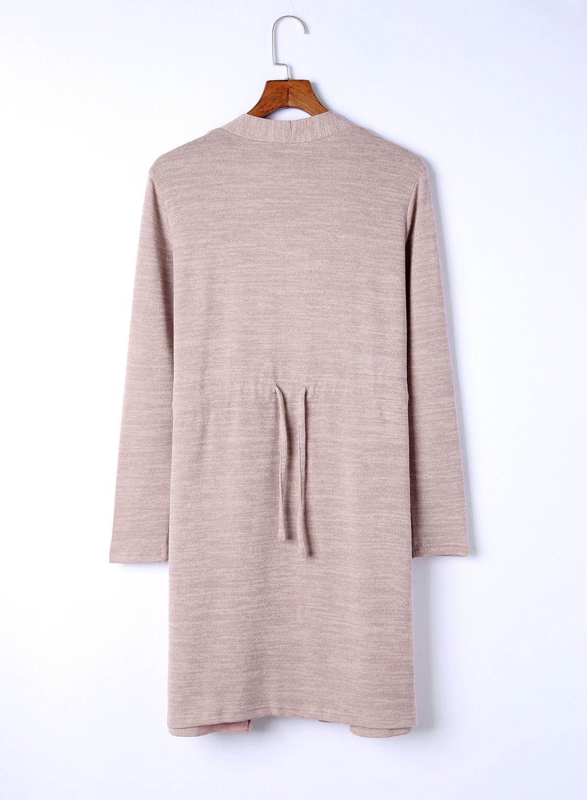 Open Front Tunic Back Cardigan with Pockets - Dusty Rose