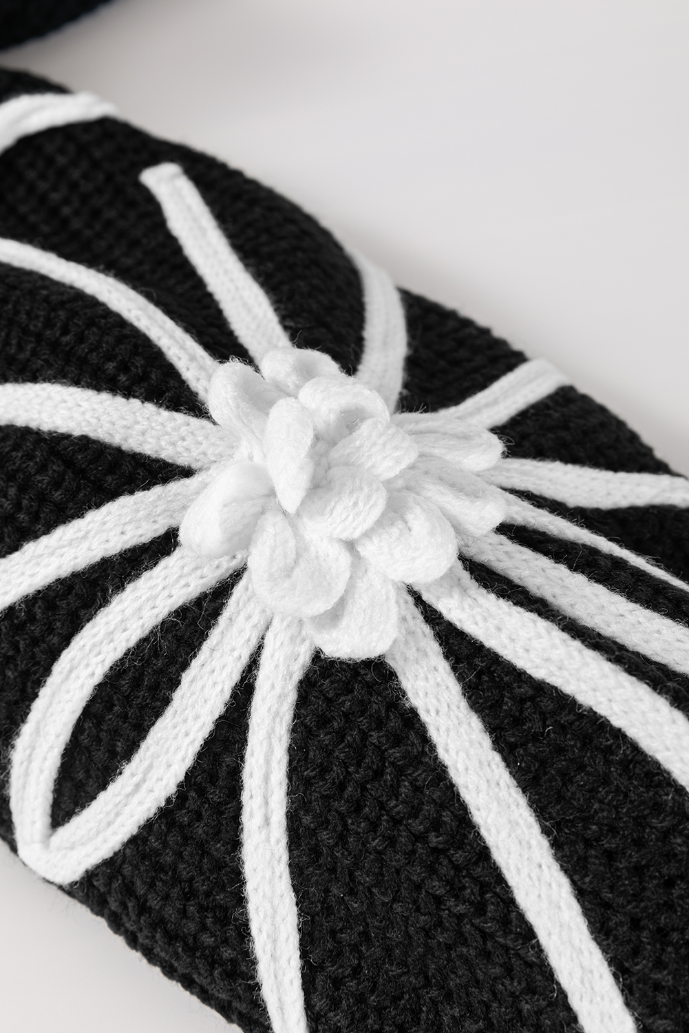Black Flower Embroidered Open Front Cardigan