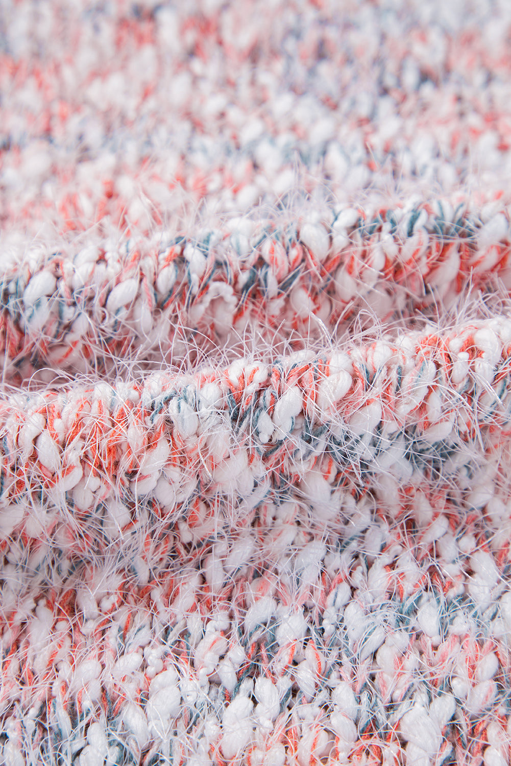 Fuzzy Open Front Knit Cardigan - Pink Confetti