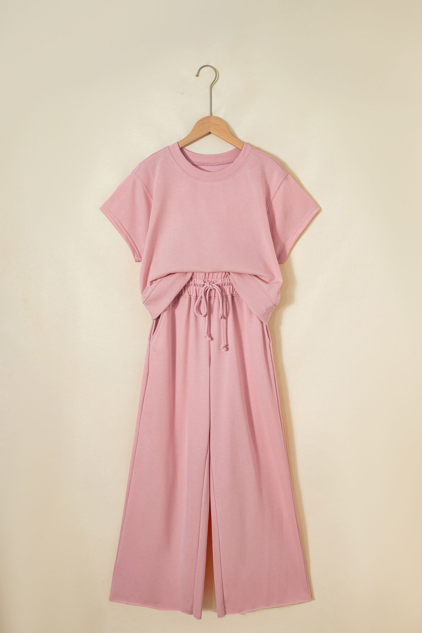 Wide Leg Travel Set - Blush Pink