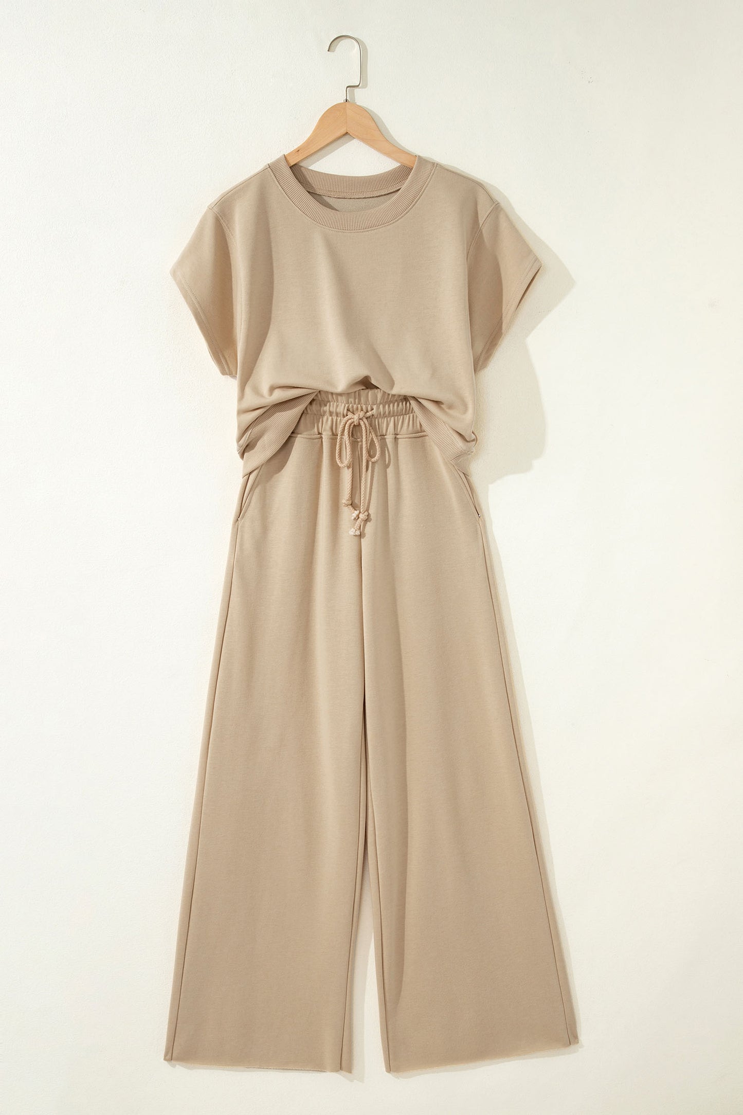 Wide Leg Travel Set - Beige