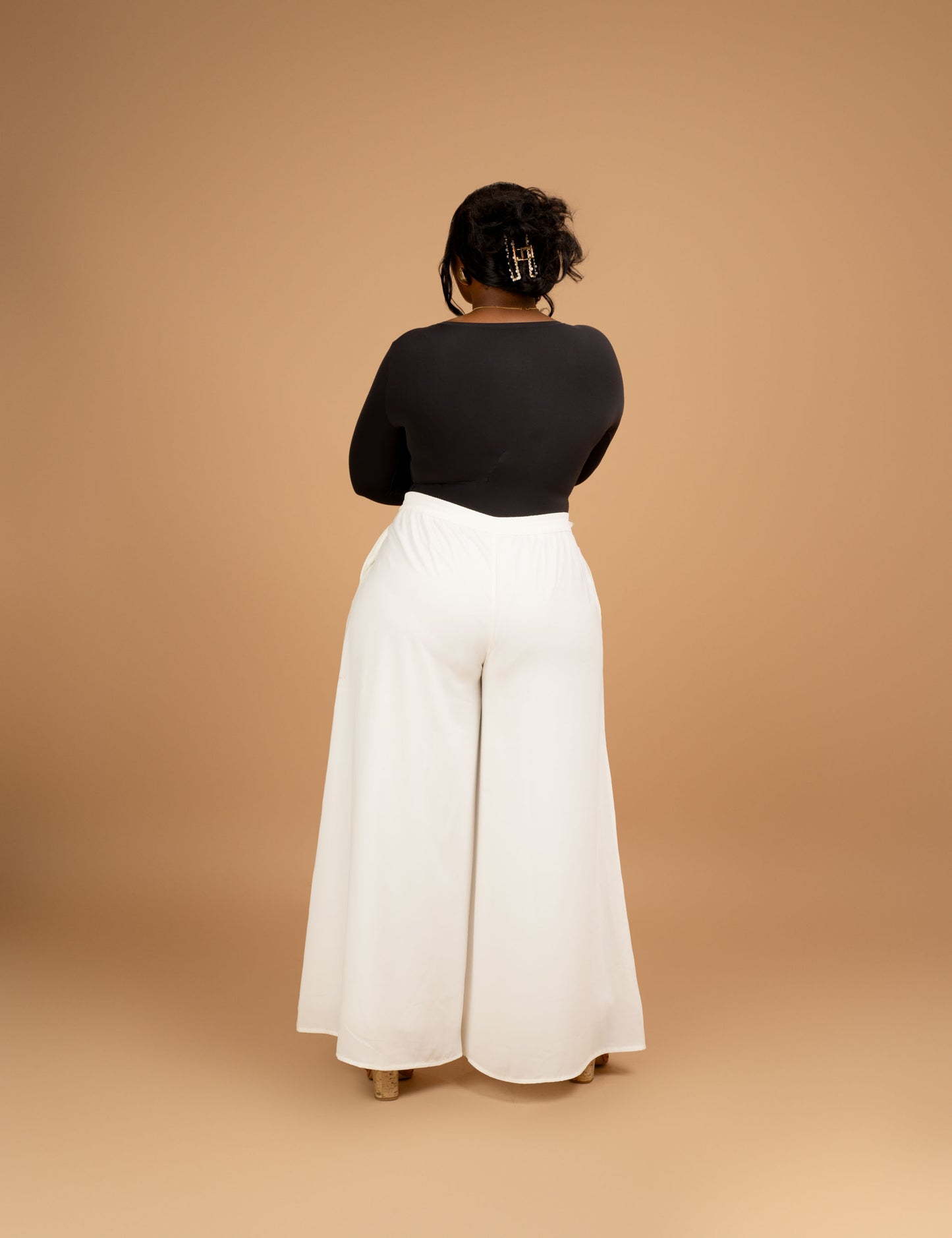 Ultra Flowy Wide Leg Pants - Cream