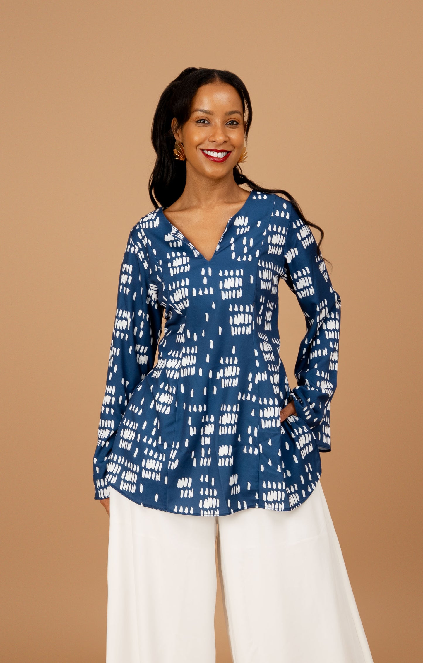 Nia Long Sleeve Top - Blue